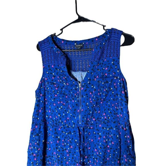 Torrid Mini Challis Zip Front Shirt Dress Size 0 - Picture 2 of 9